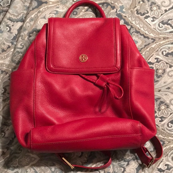 red tory burch backpack